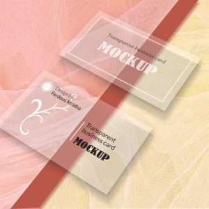Transparent business card mockup